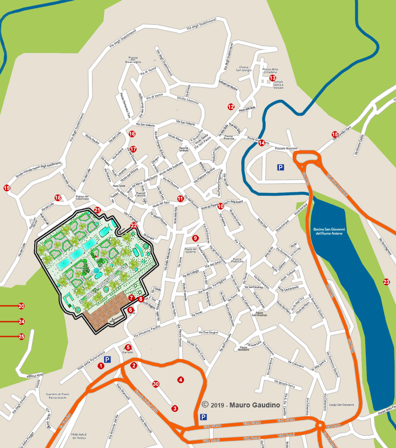 Mappa di Tivoli